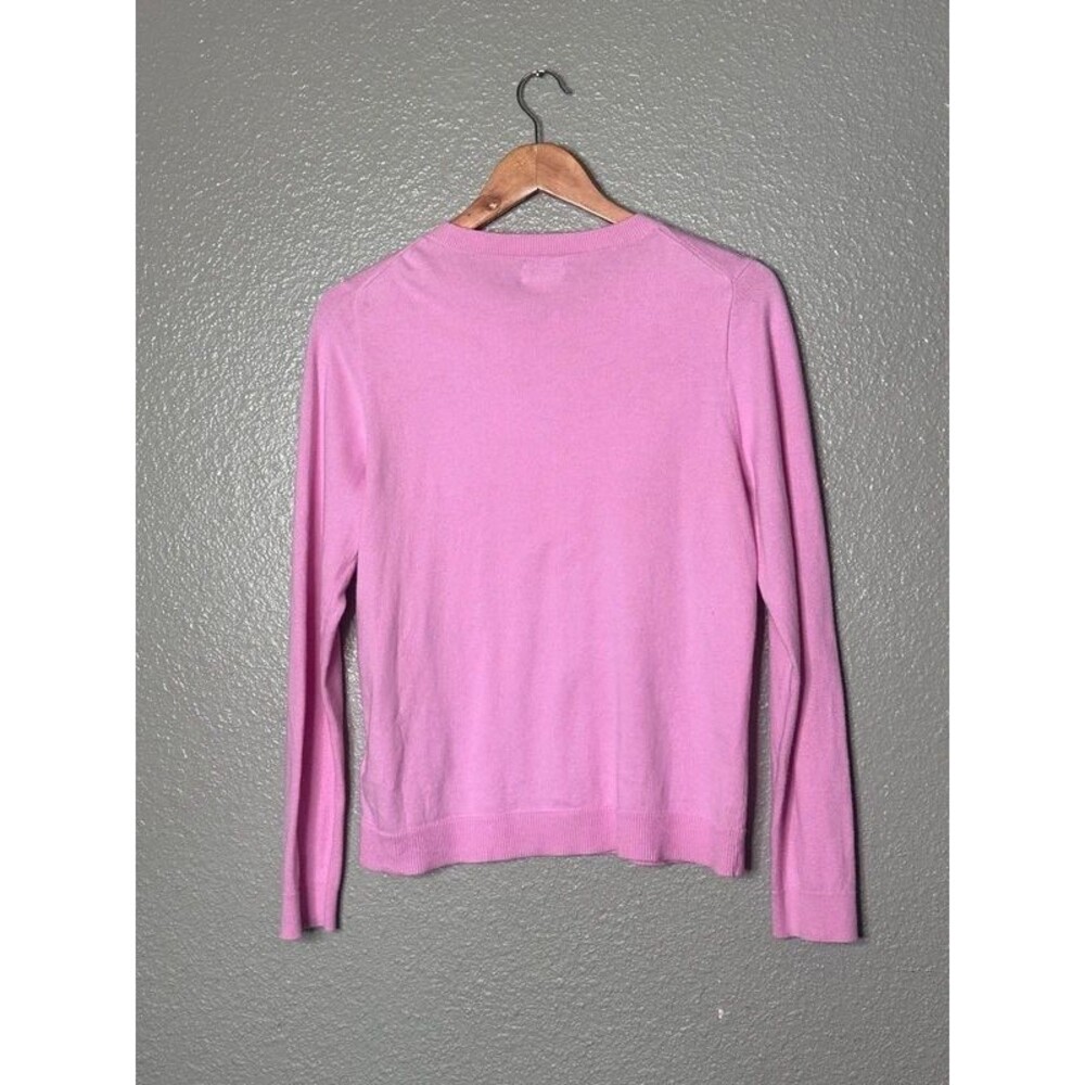 J. Crew Teddie Sweater pink red hearts medium - Picture 4 of 4